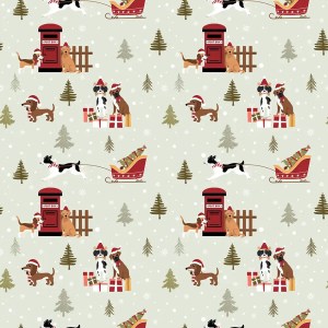 Dogs & Duvets Dog Bed Cover in Santa Paws Express Print